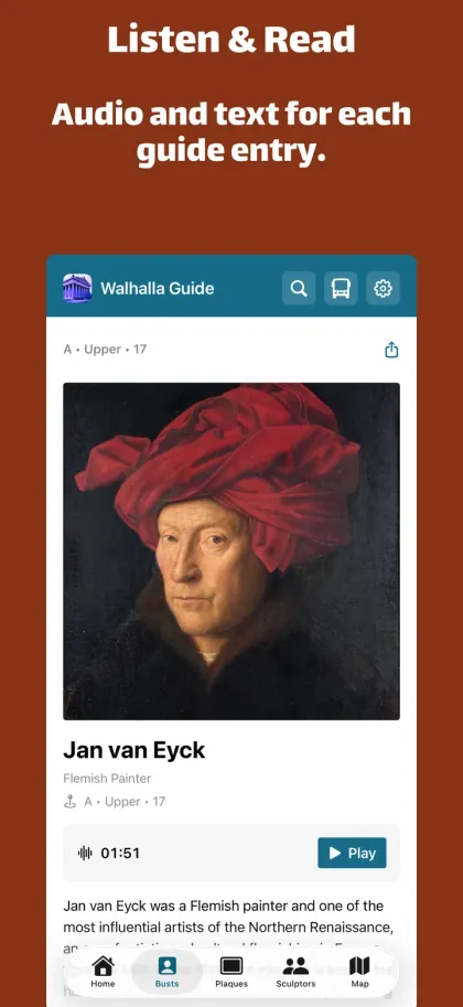 Walhalla Guide entry with audio and text